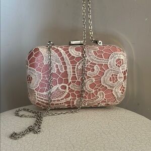 Elegant Pink Lace Clutch